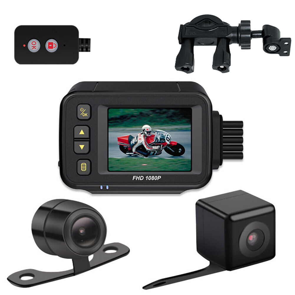 MT30A Waterproof 720P HD Motorcycle Motorbike Dash Cam + Rear View Camera