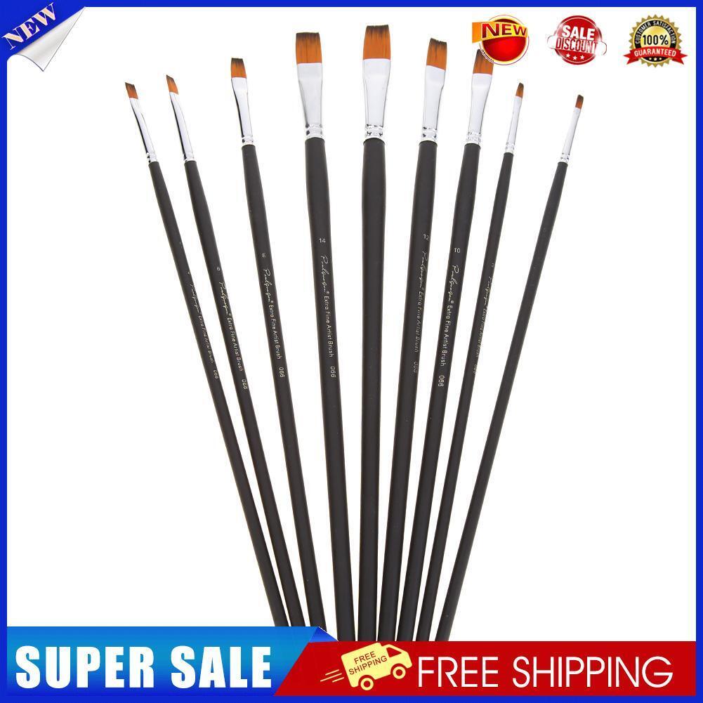 9pcs Nylon Hair Watercolor Oil Acrylic Painting Brushes Pens DIY Art Tools