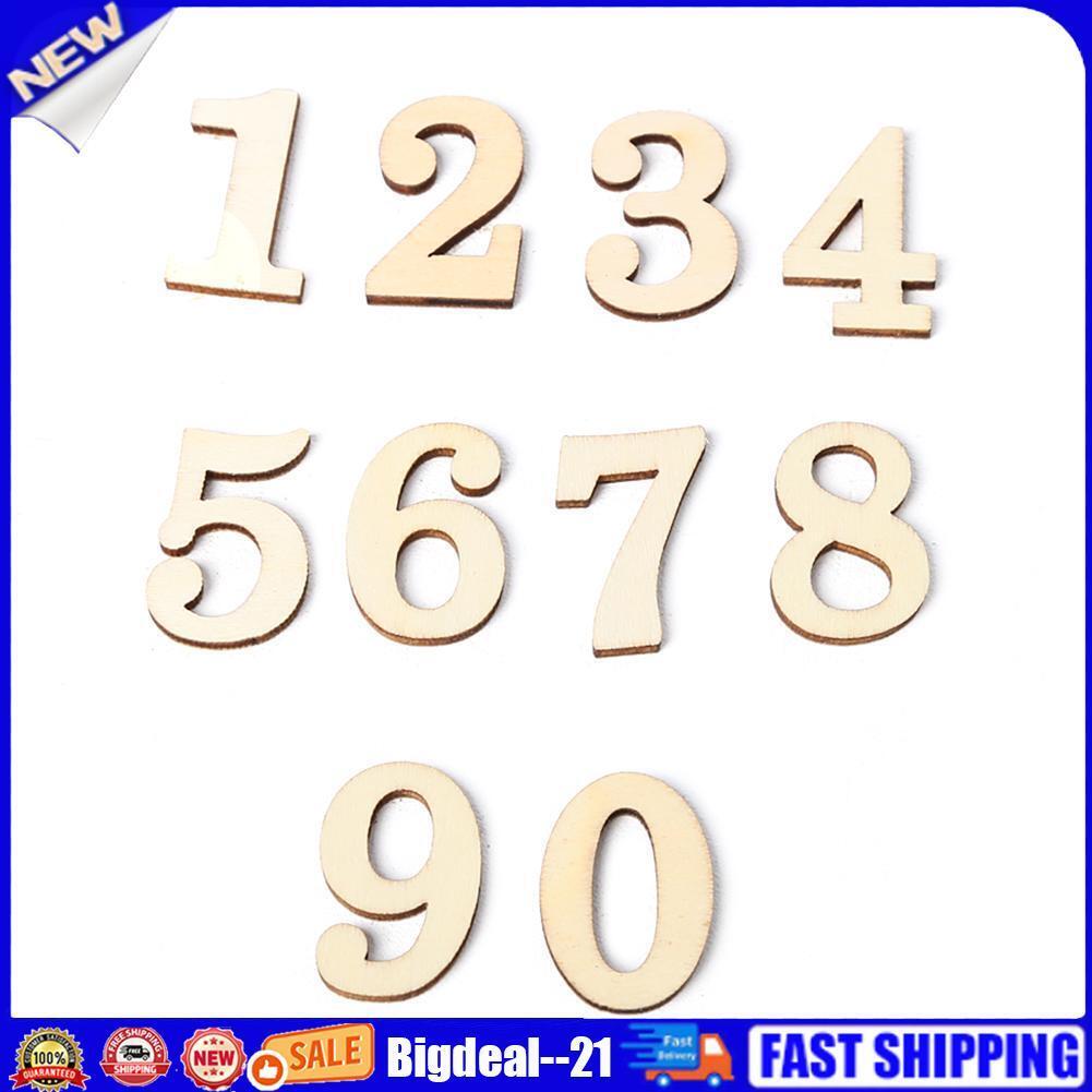 10pcs Rustic Wooden Digital Number DIY Craft Table Scatter Home Decoration