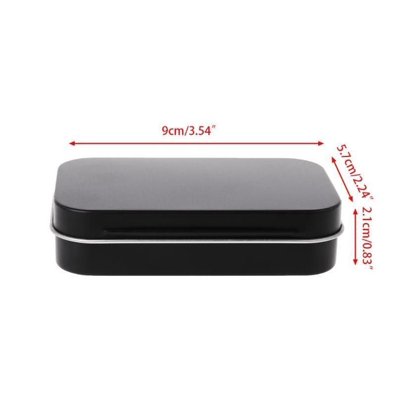 Storage Box Small Jewelry Candy Coin Key Organizer Tin Flip Black Gifts Sealed