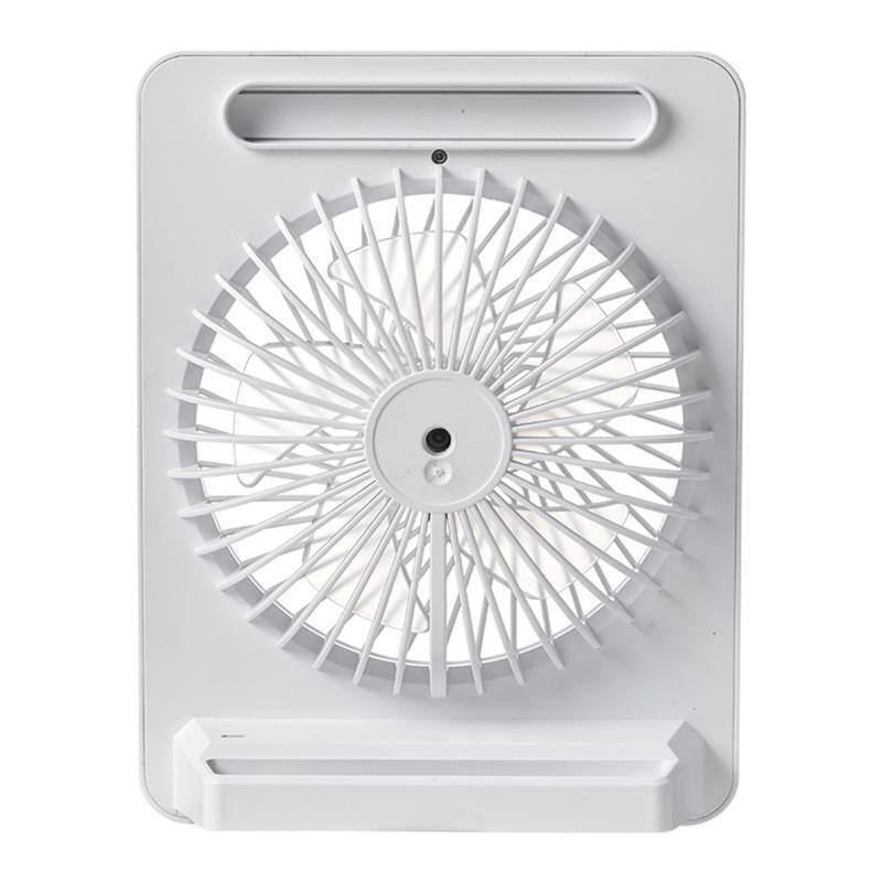 USB Rechargeable Portable Fan with LED Lamp 3 Speed 2400mAh Electric Fan