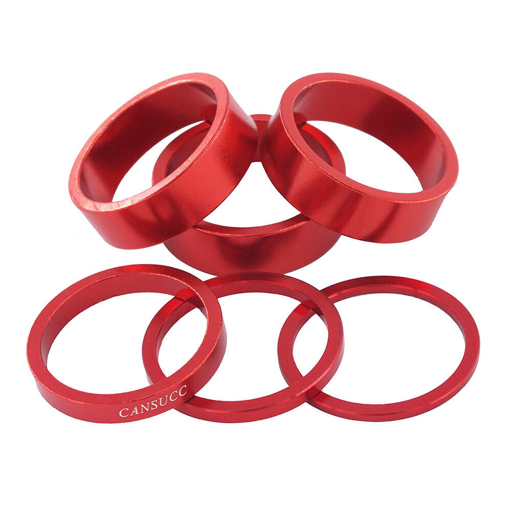 6pcs CANSUCC MTB Bicycle Headset Front Fork Washers Spacers Gasket (Red)