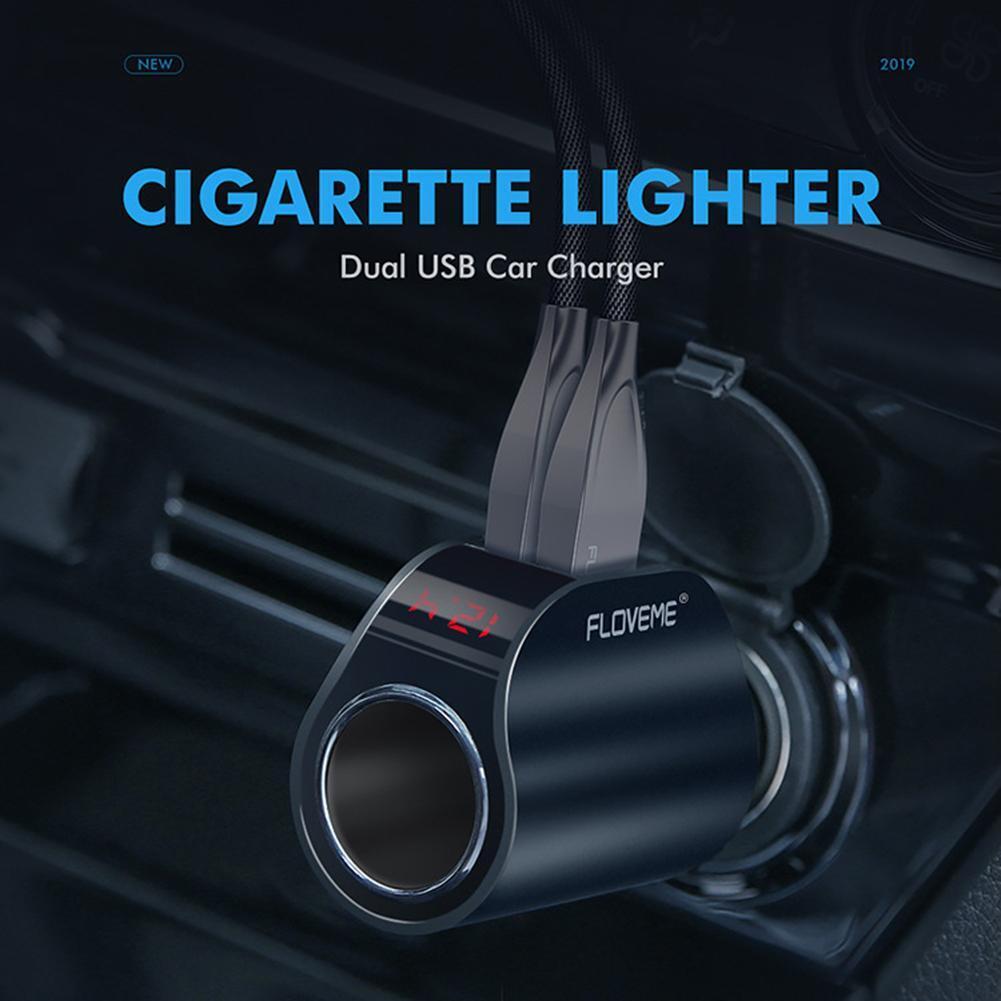 FLOVEME Dual USB Car Charger Digital Display 5V 3.1A Fast Charging Adapter