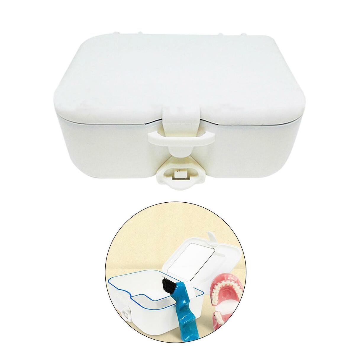 Case Soak Container Appliances Holder with Mirror & Brush