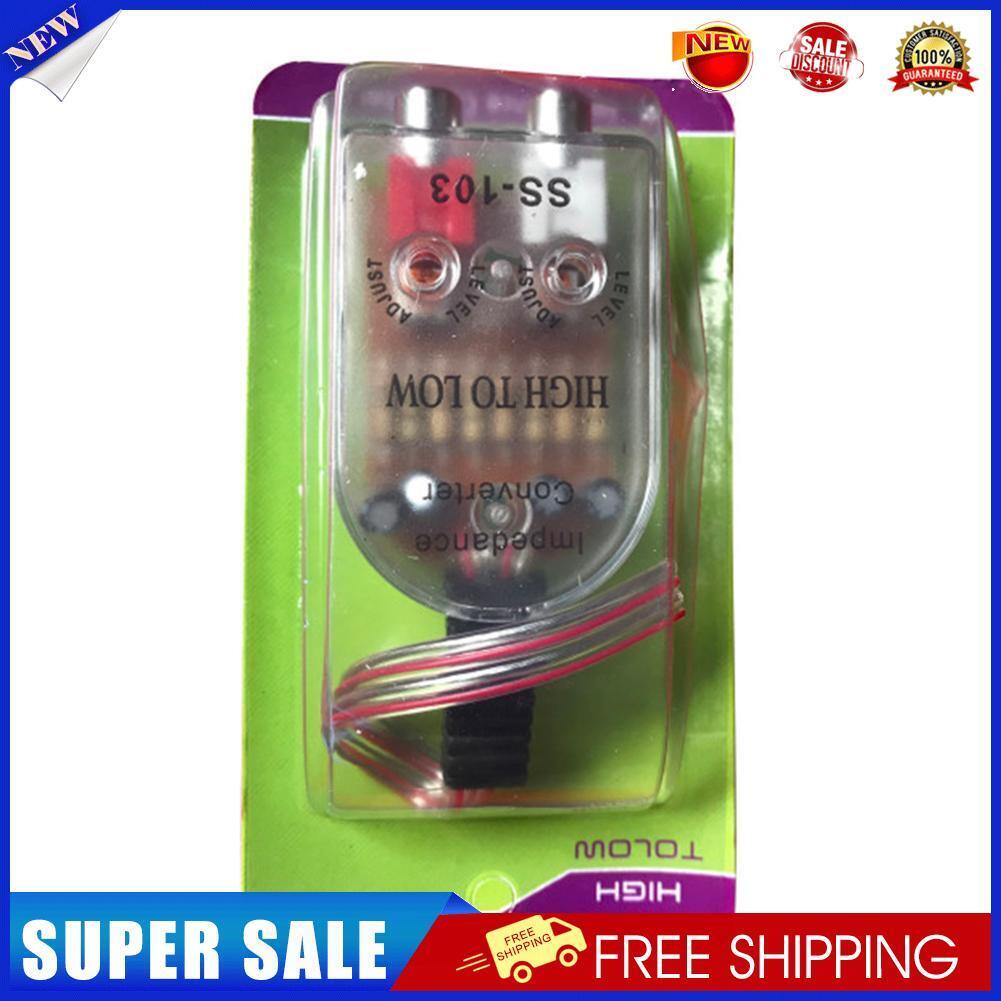 Car Stero Radio Speaker High To Low RCA Line Audio Impedance Converte
