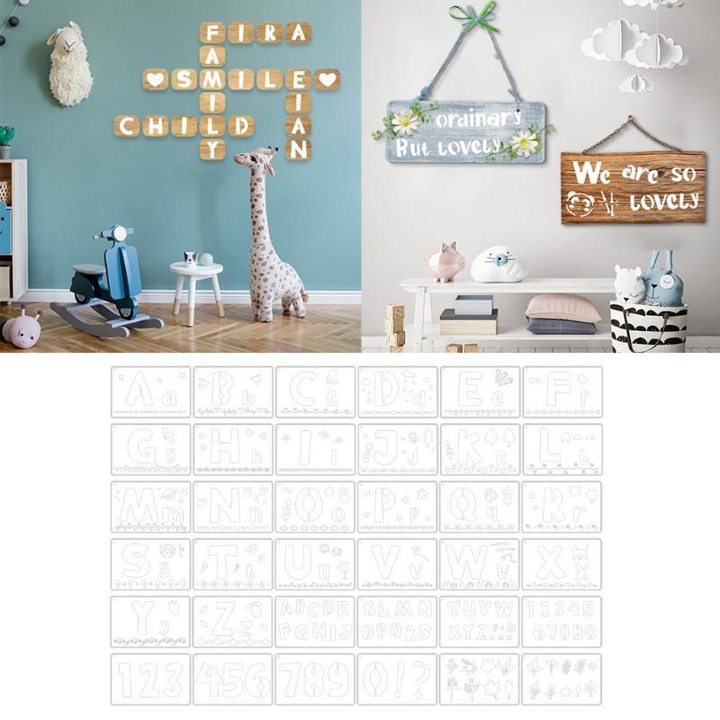 36 PCS Alphabet Letter Stencils for DIY Painting Journal Writing Doodle Drawing