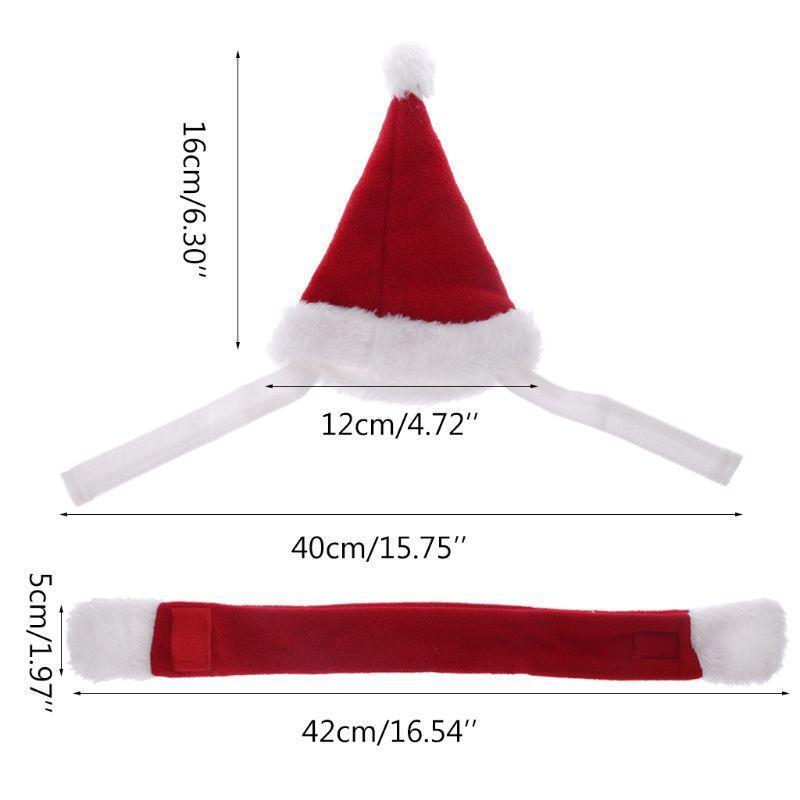 Pet Cap Hat Scarf Christmas Headwear Costume Dog Puppy Cat Supply