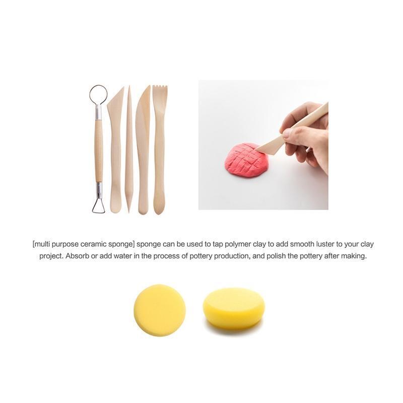 24 Pieces Essential Clay Tools Kit  for DIY Pottery Craft Nail Drawing Baking