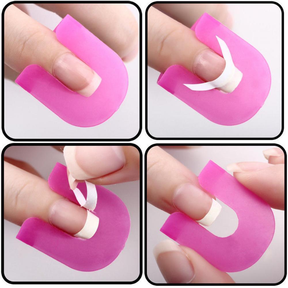 26pcs Tips Case Finger Cover Shield Stencil Tool Nail Polish Mold Protector