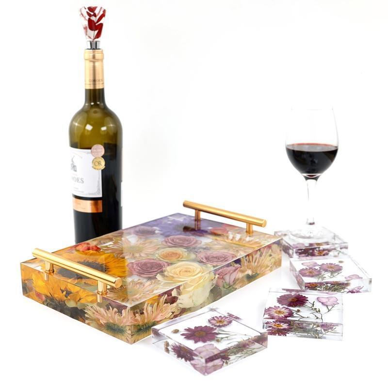 Crystal Epoxy Mold Rectangular Square Tray Mold Fruit Storage Plate Decor Mold
