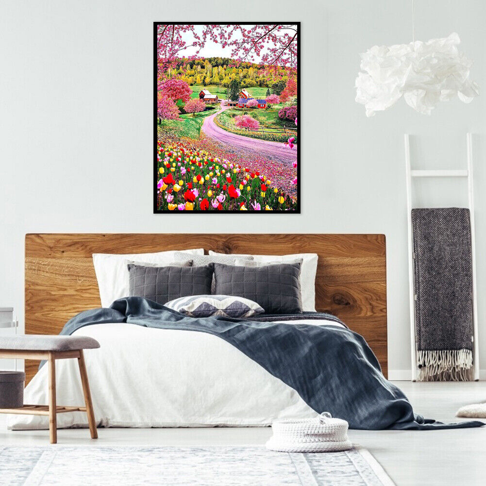 Garden Diamond Painting 5D DIY Full Round Drill Rhinestone Picture Wall Art