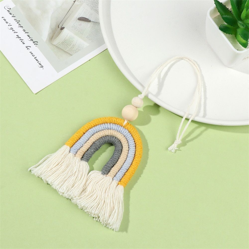 Boho Pink Car Mirror Hanging Rainbow Decorations Car Decor Hanging Ornament