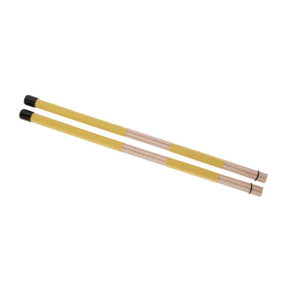 Pro Wooden Drumsticks Brushes Drum Sticks Rod for Drummer Yellow
