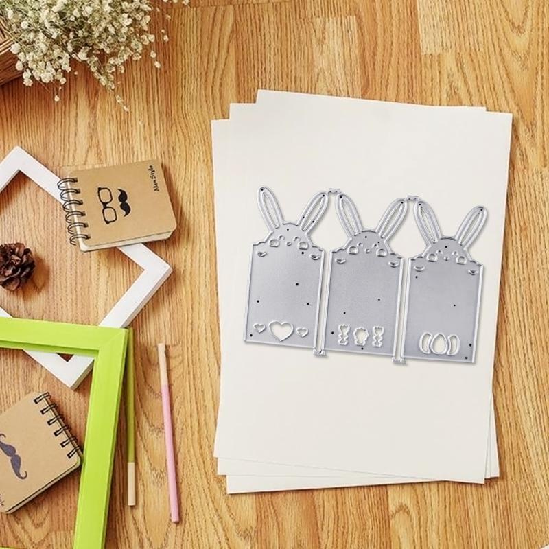 Three Rabbits Embossing Stencil DIY Printing Steel Mould for Scrapbook Album