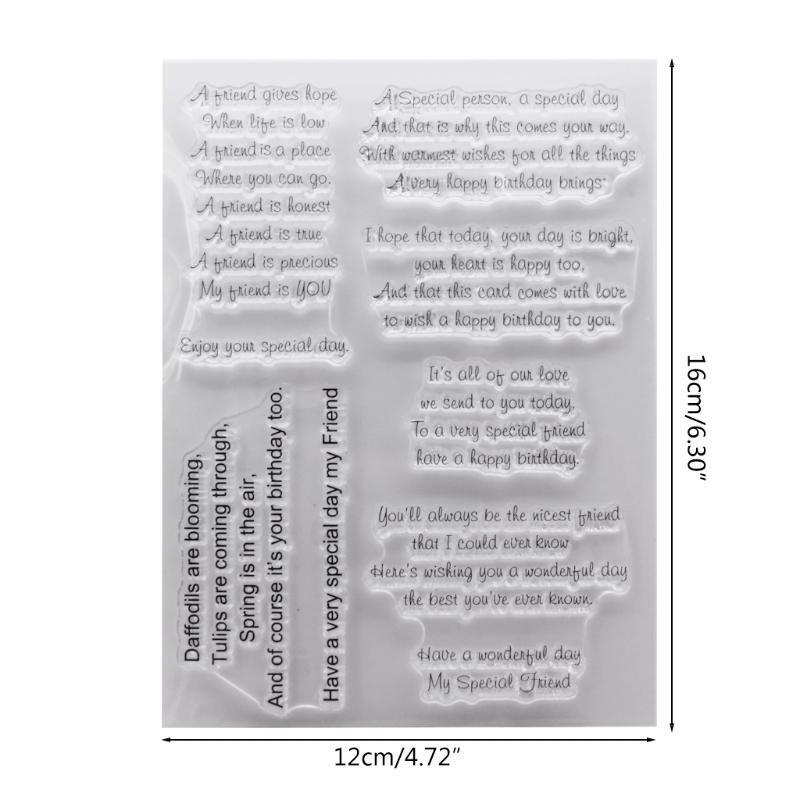 Friend Blessing Silicone Clear Seal Stamp DIY Scrapbooking Embossing Photo Album