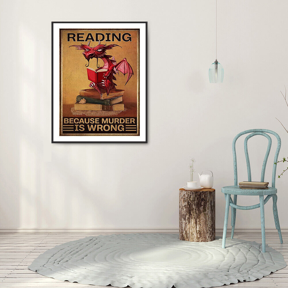 5D DIY Diamond Painting Dragon Books Full Square Drill Mosaic Picture Kit