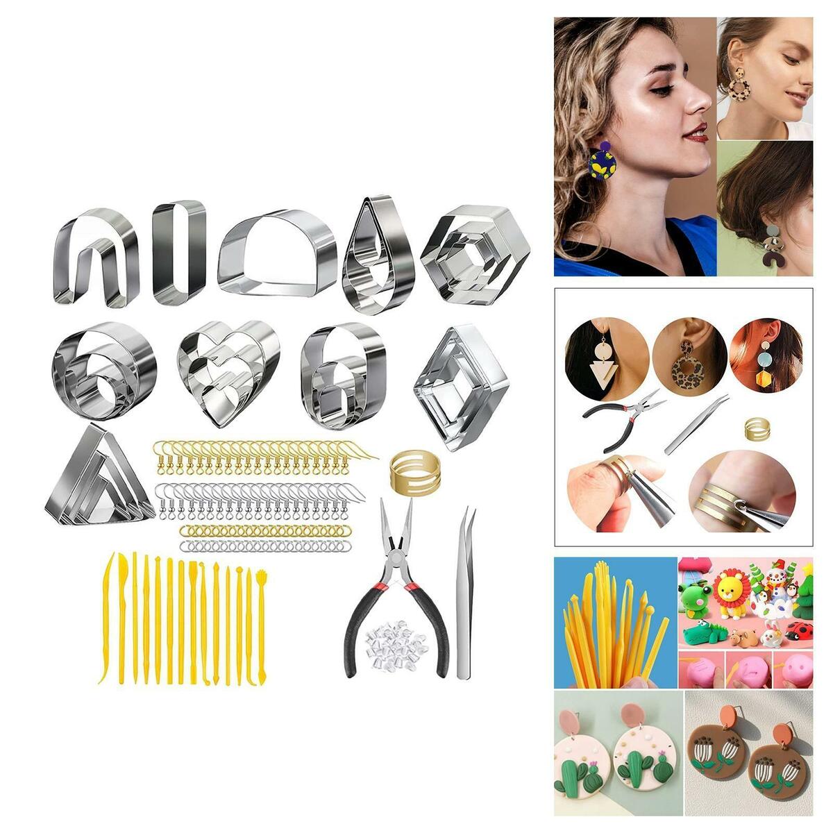 141 Pieces Polymer Clay  Earring Making Kit DIY Clay Jewelry Tool