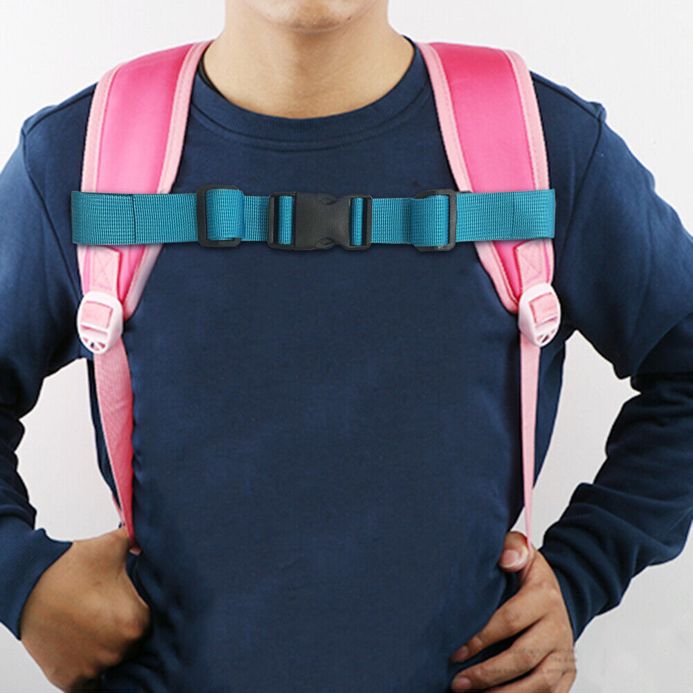 Backpack Shoulder Non-slip Fixed Strap Adjustable Bag Chest Belt (Blue)