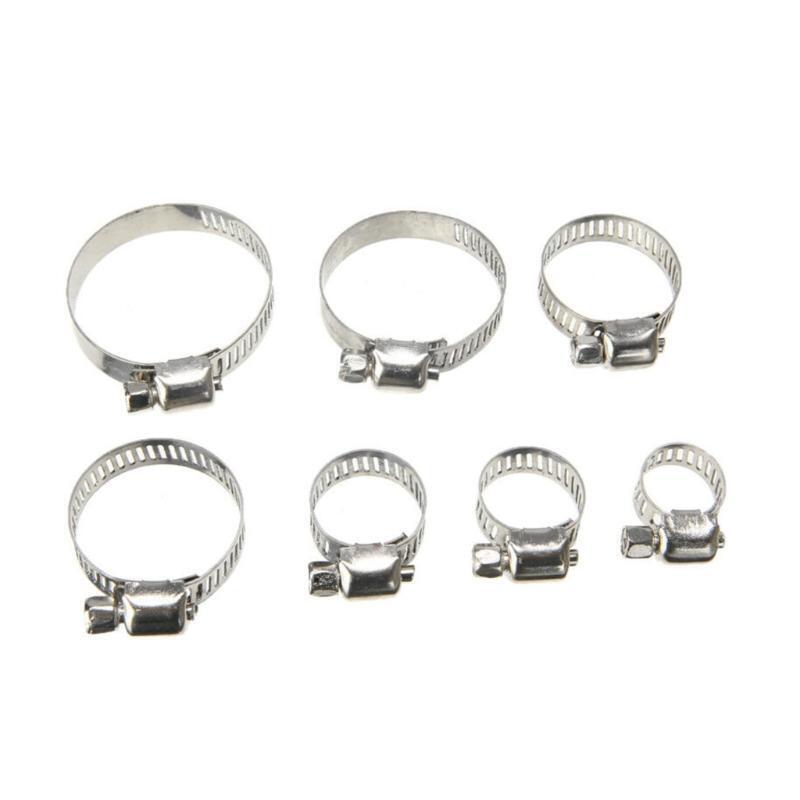 Water Pipe Fasteners Clamps 90Pcs 8-44mm Durable Stainless Steel Hoop Clamp Ring