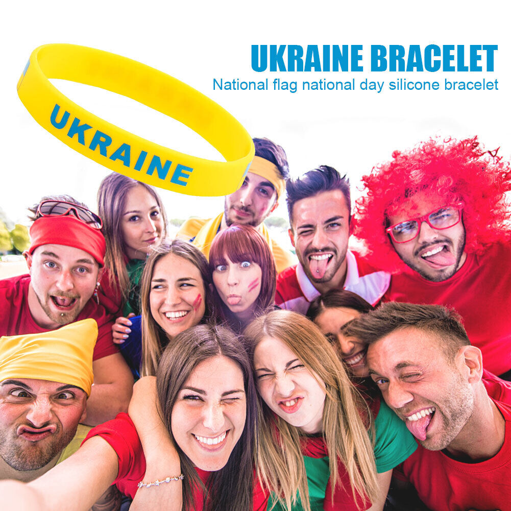 Soccer Ukraine National Flag Wristband Football Sport Silicone Brackets