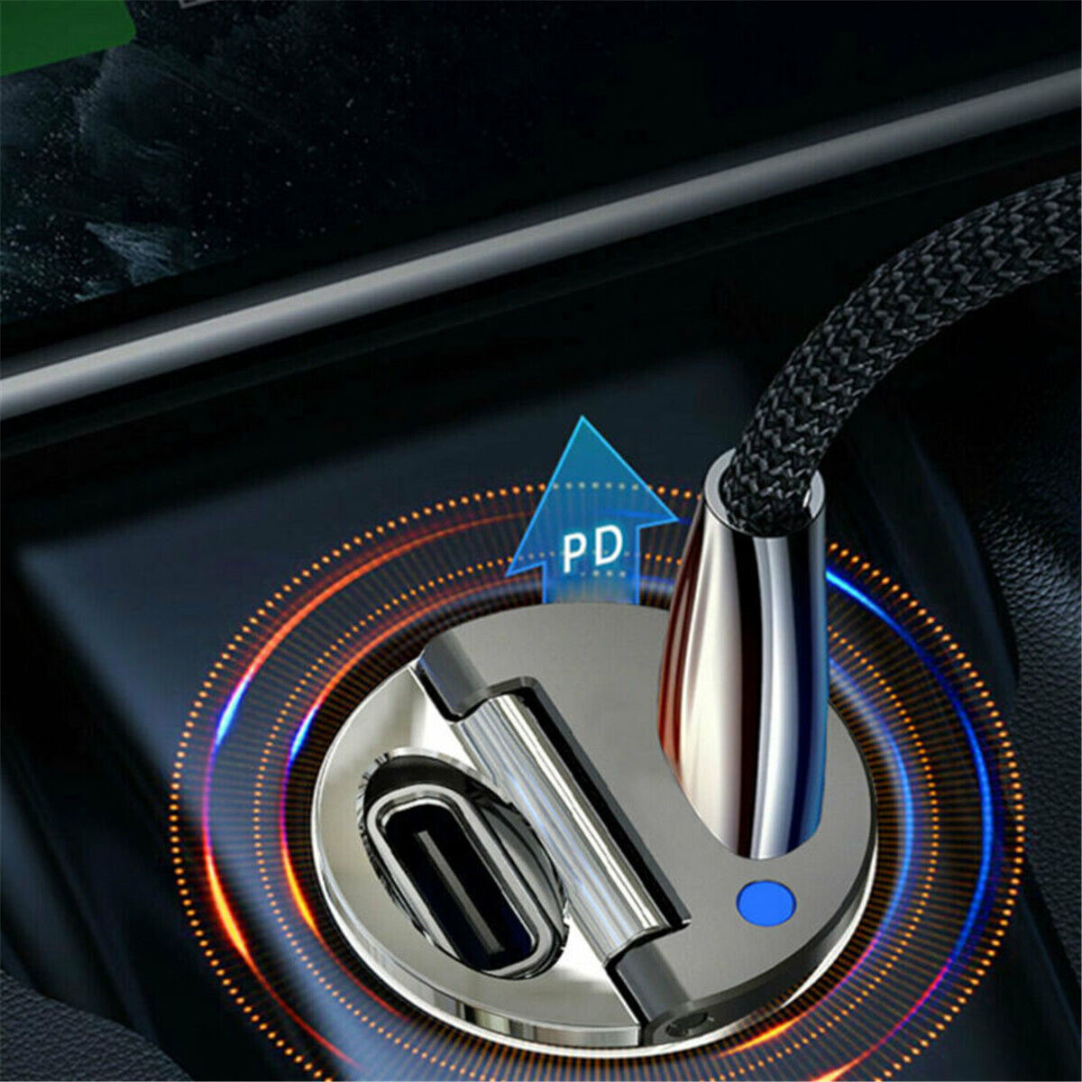Mini Dual USB Type-C PD Car Phone Charger Adapter 30W Fast Charging Accessories
