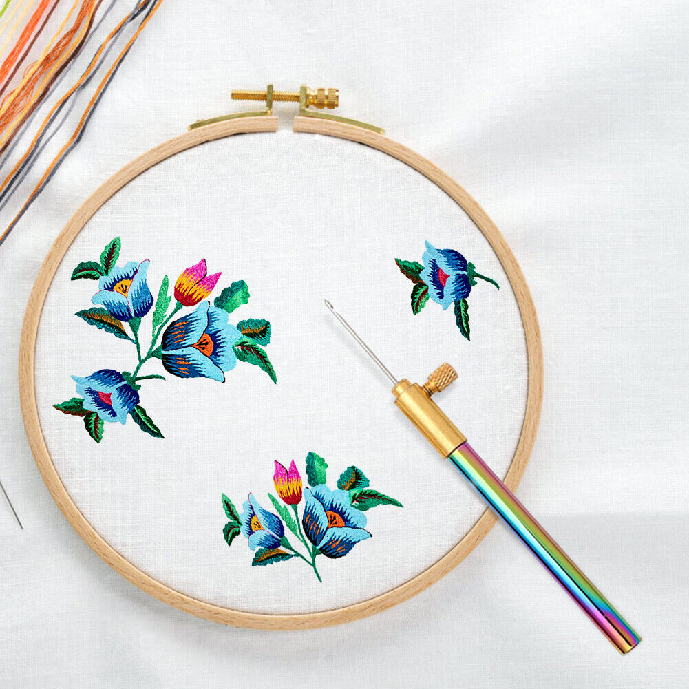 Aluminum Alloy Embroidery Needle Crochet Hook DIY Craft Tool Set w/Handle