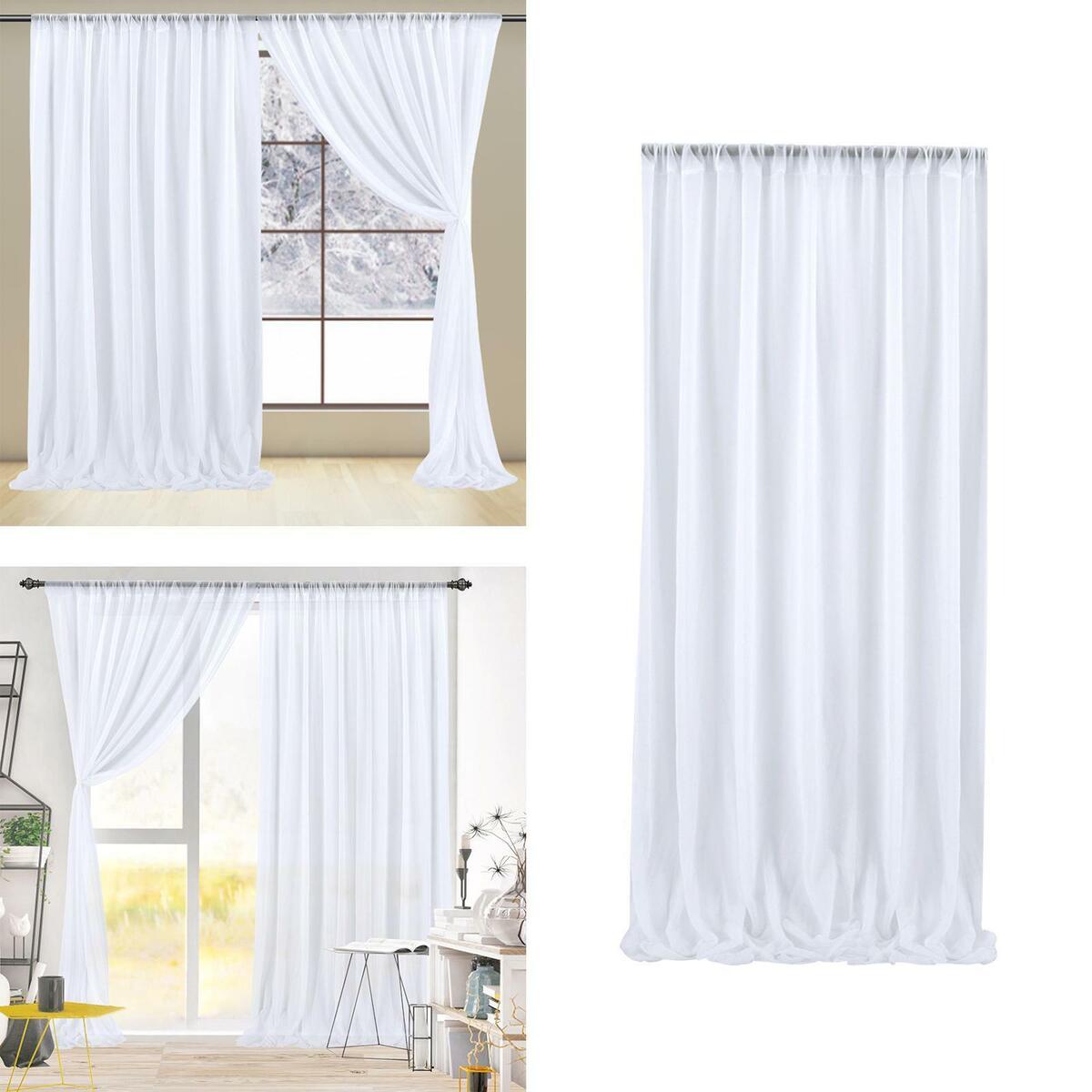1.5x2.15M White Curtain Backdrop Panels Background Decoration for Party