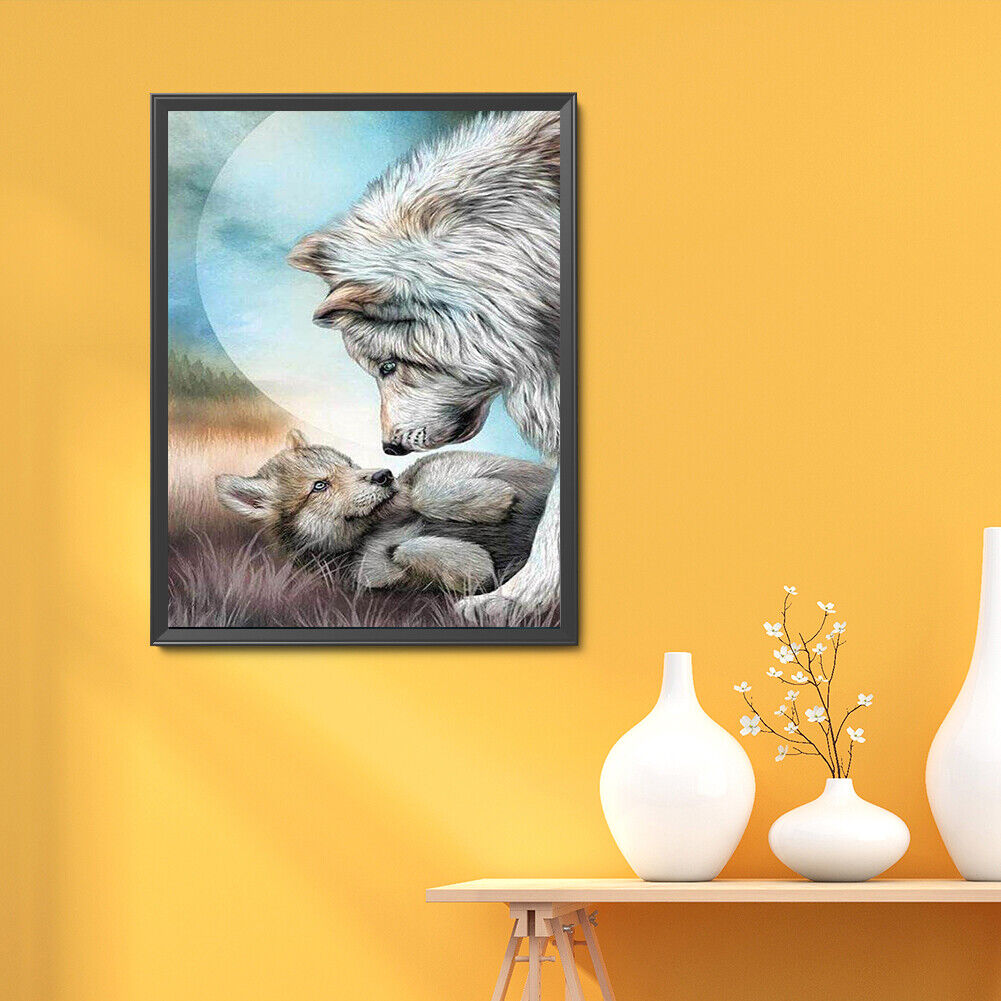 5D DIY Diamond Painting wolf Full Round Rhinestones Mosaic Home Decor