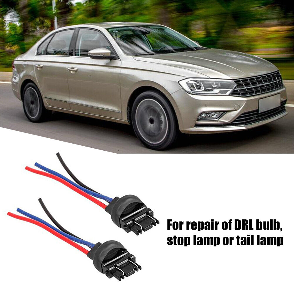 2pcs 3157 Male Adapter Wiring Harness Pigtails for Car DRL Brake Tail Light