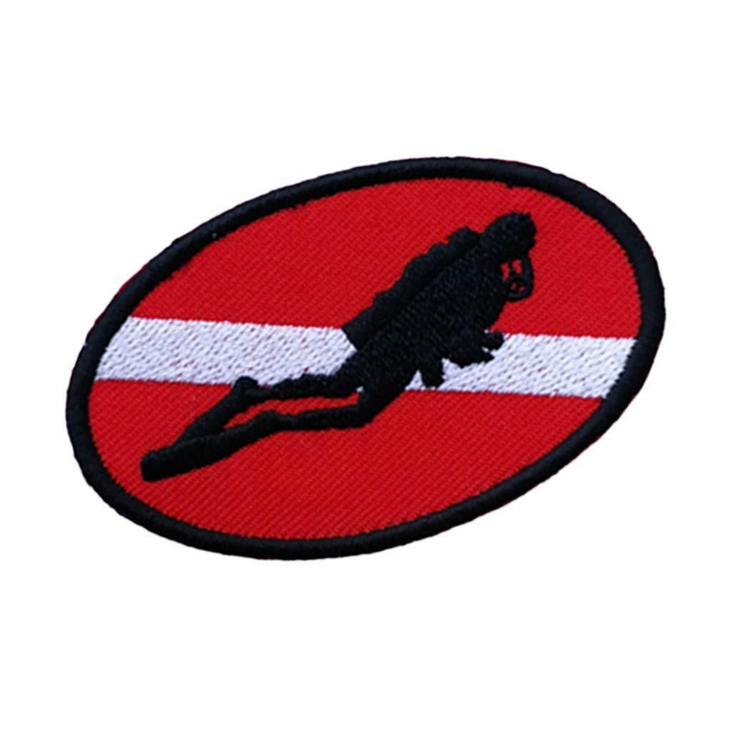 Scuba Diving Diver Ellipse Flag Patch Backpack  Bag Embroidered