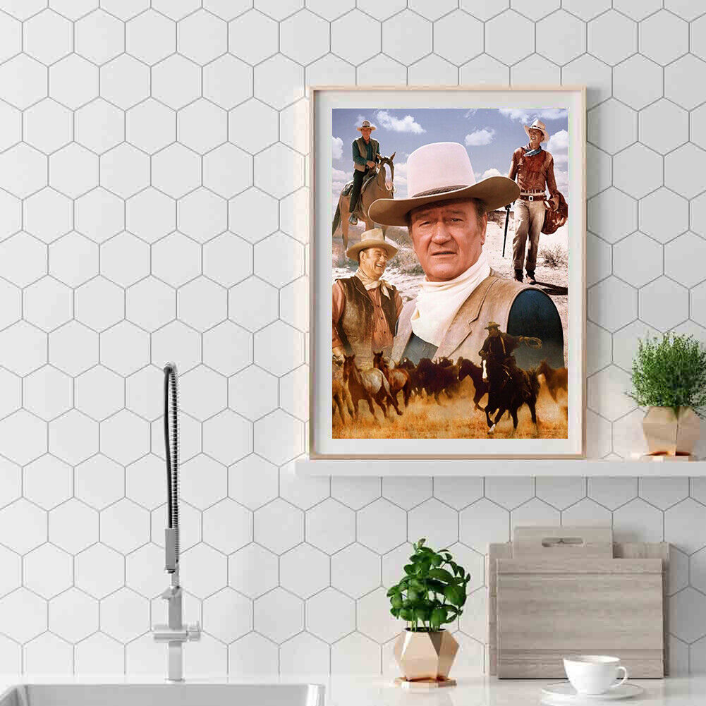 Handmade DIY Full Square Drill Diamond Painting Western Cowboy Kit Craft