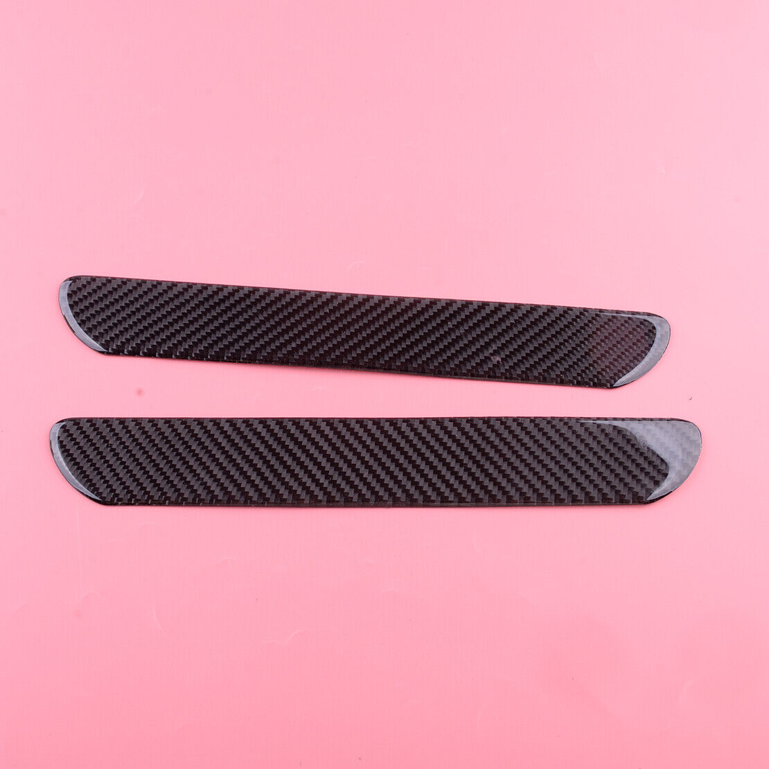 2pcs Small Size Carbon Fiber Car Scuff Plate Door Sill Cover Panel Step Guard