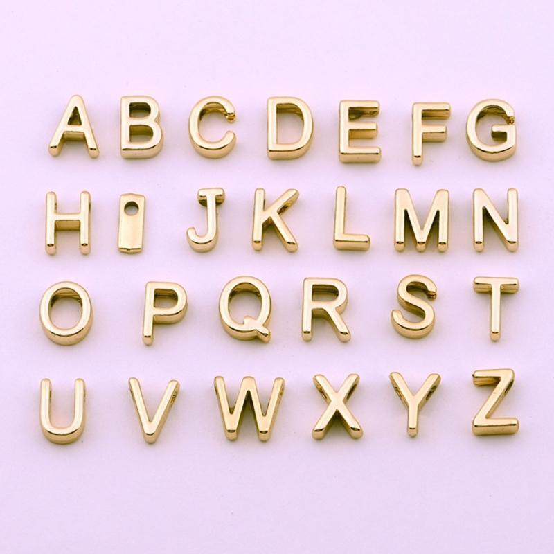 A-Z Letter Enamel Spacer Beads Pendant Beads Diy Jewelry Bracelet Craft Making