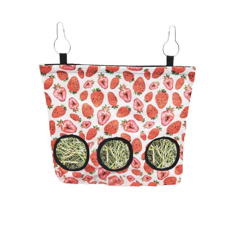 Fruit Pattern Hay Feeder Bag Rabbit Feeding Bag Outdoor and Indoor Chinchilla