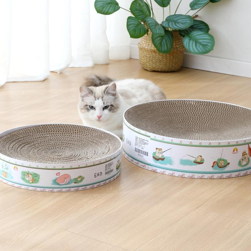 Cat Scratcher Post & Board Round Cat Scratching Lounge Bed Cat Kittens Training