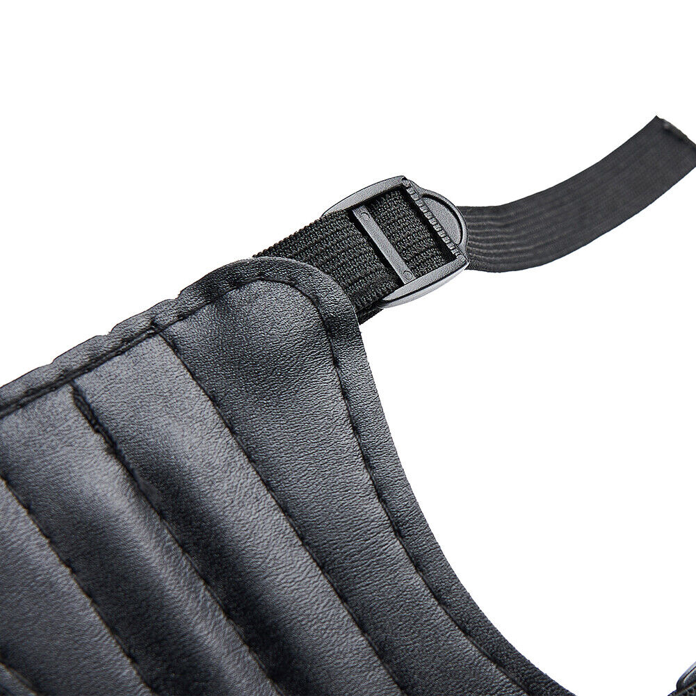 Outdoor Archery Shoting Cow Leather 3 Strap Arm Guard Protection Black