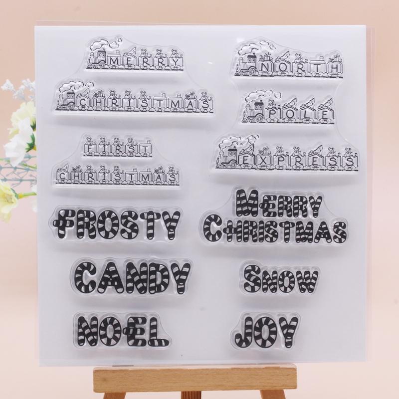 Christmas Words Silicone Clear Seal Stamp DIY Scrapbooking Embossing Photo Album
