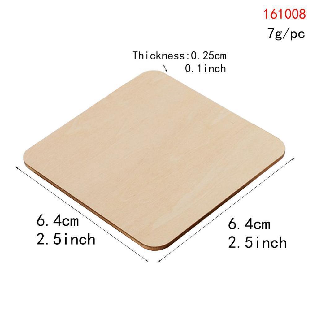 100 * Unfinished Cutouts Blank Wooden Pieces  for Painting Card