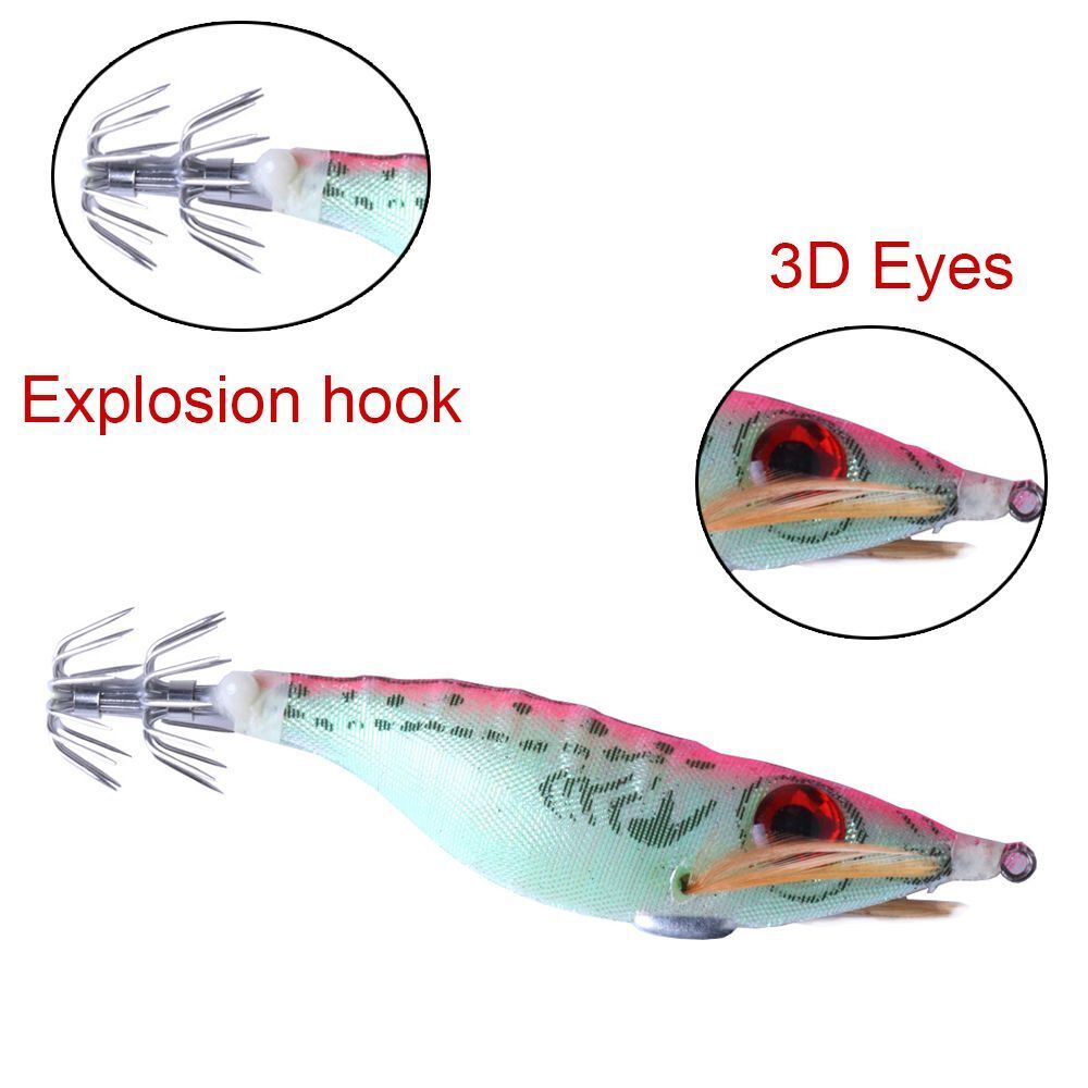 Bait Big Eyes Squid Jigs Luminous Shrimp Lure Glow in the Dark Night Fishing