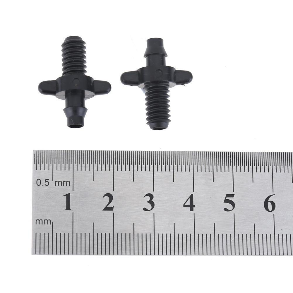 50pcs 6mm Male Thread Single Barbed 4/7mm PVC Hose Connector Home Garden