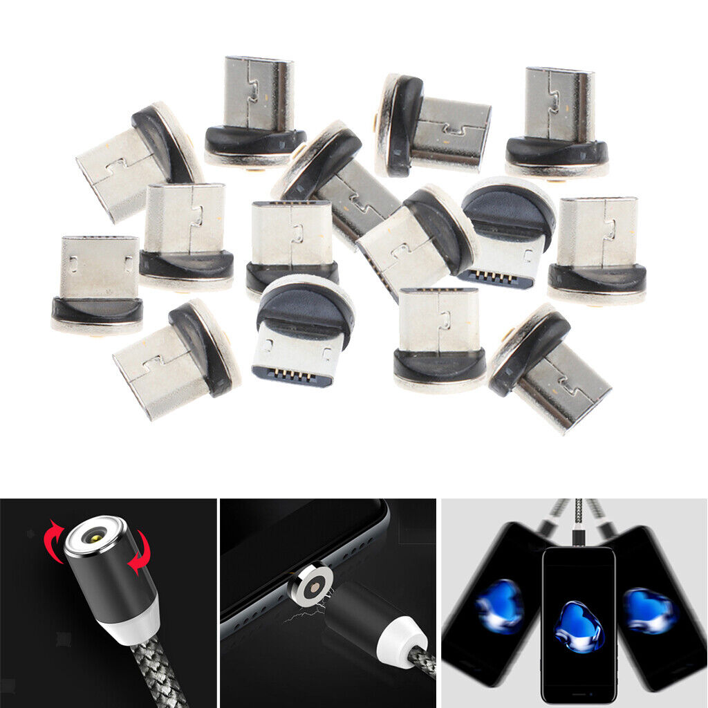 15x Round Micro USB Magnetic  Cord Head Adapter for Android Headset