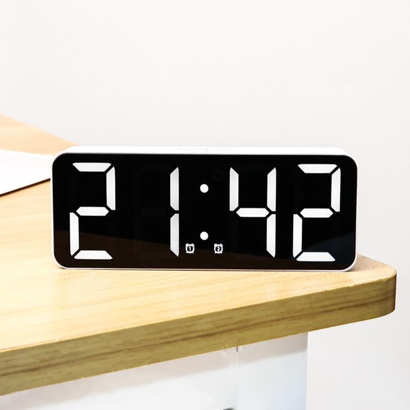 Digital Alarm Clock with Snooze 12/24Hr Large Display Clock Nordic Style Alarm