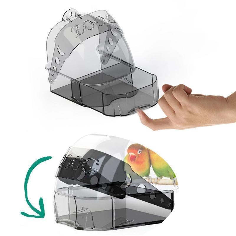 Hanging Bird Bath Cage Pet Cleaning Cage Accessories Plastic Box Parrot Bathing