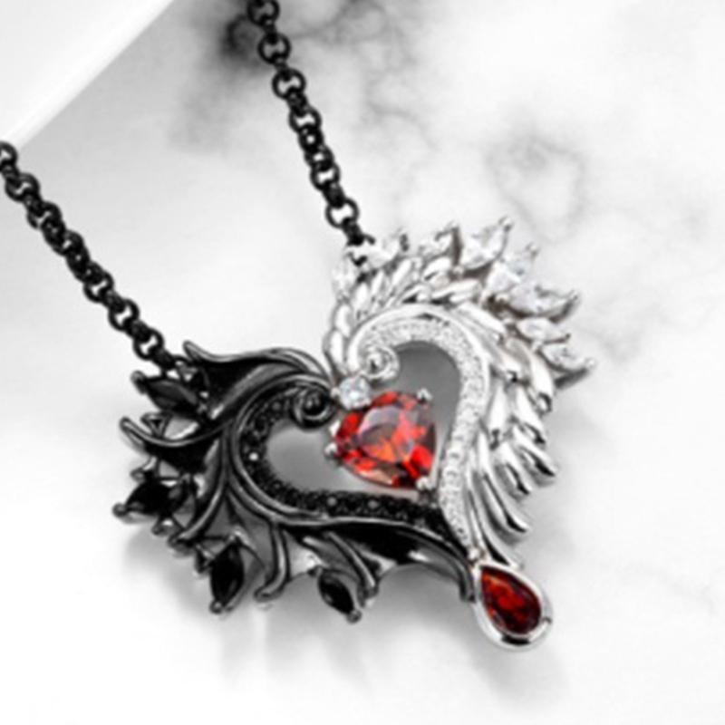 Wing Shaped Necklace Clavicle Chain Heart Pendant Choker Jewellery Gifts Girl