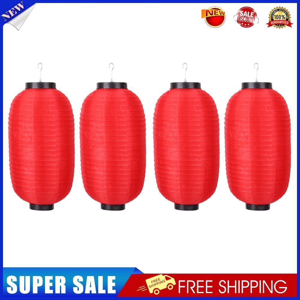 4x Japanese Sushi Lantern Restaurant Bar Festival Hanging Decor (D Red)