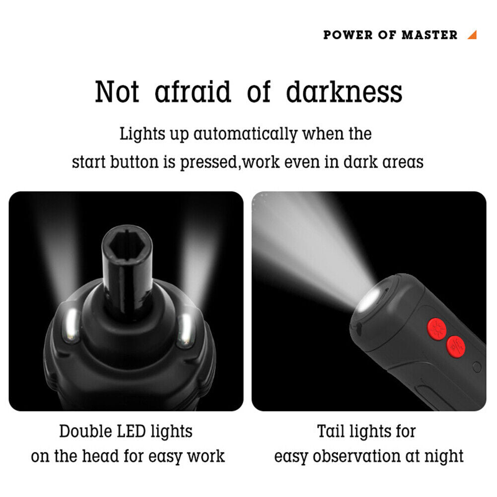 Mini Electric Screwdriver Drill Bits with LED Lighting USB DIY Repair Tools