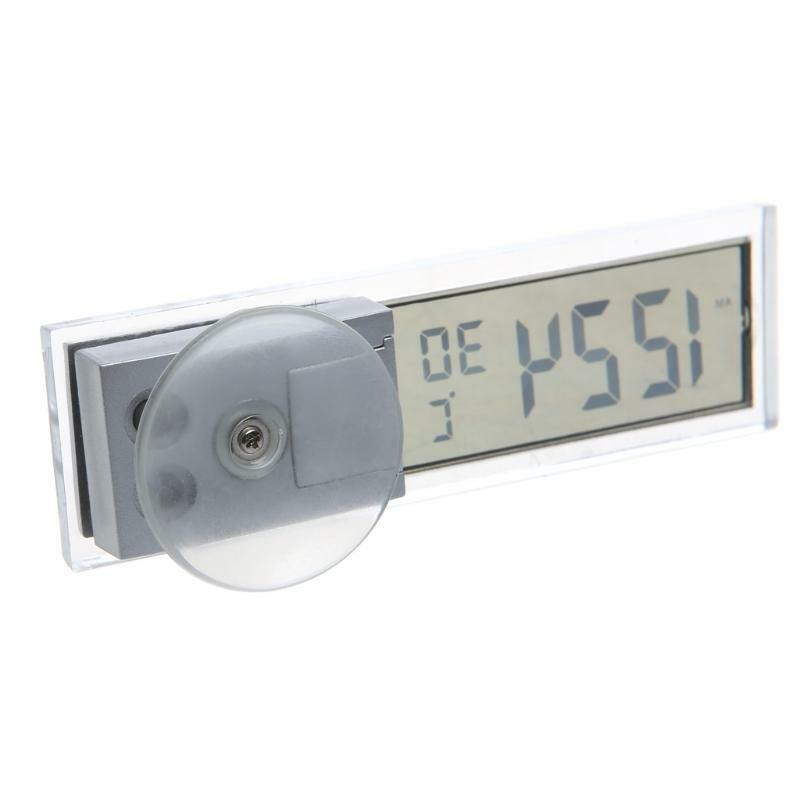 Mini 2 in 1 LCD Digital Auto Car Truck Clock + Thermometer w/Suction Cup