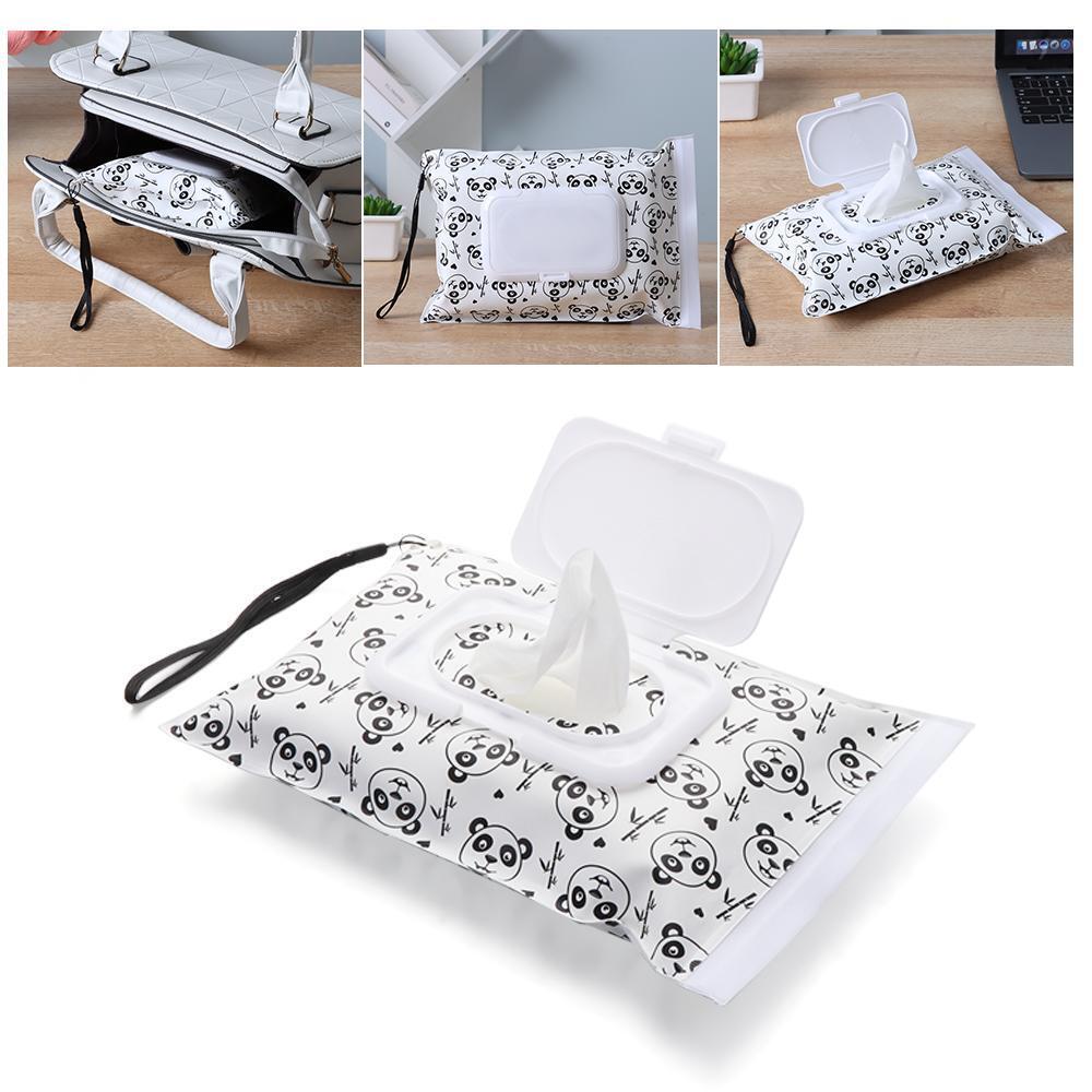 Clamshell Easy-carry Snap-strap Container Clean Wipes Carrying Case Wipe Bag
