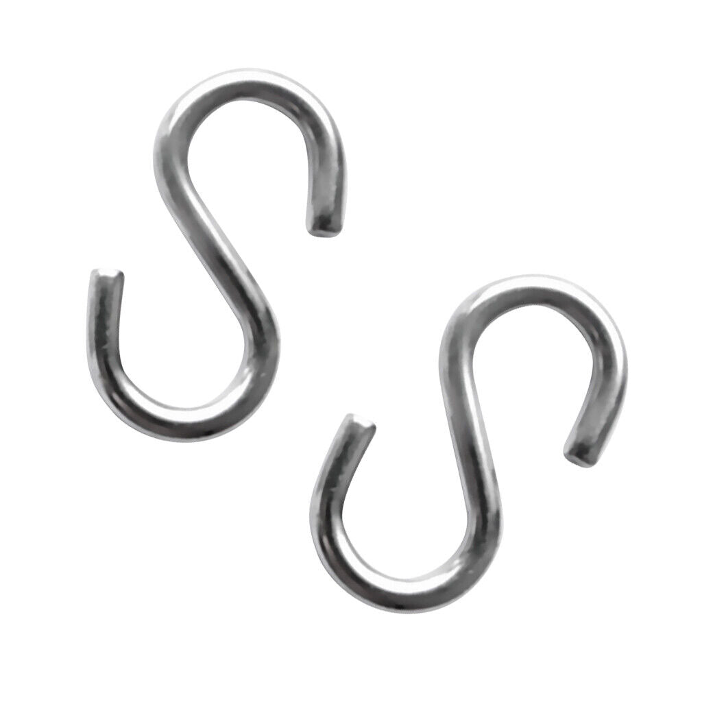 2 Pieces 4mm Thickness 40mm Long S Shaped Marine 316 Stainless Steel Hanging