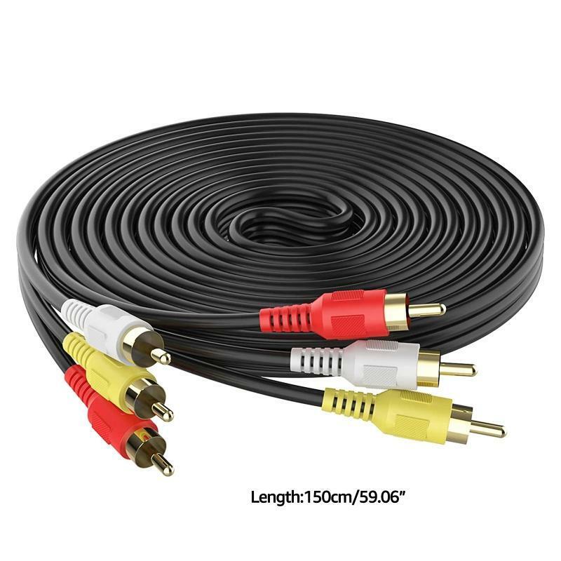 3.5mm to 3 RCA Male Plug AV Audio Video Stereo AUX Cable for TV Box Home Theater